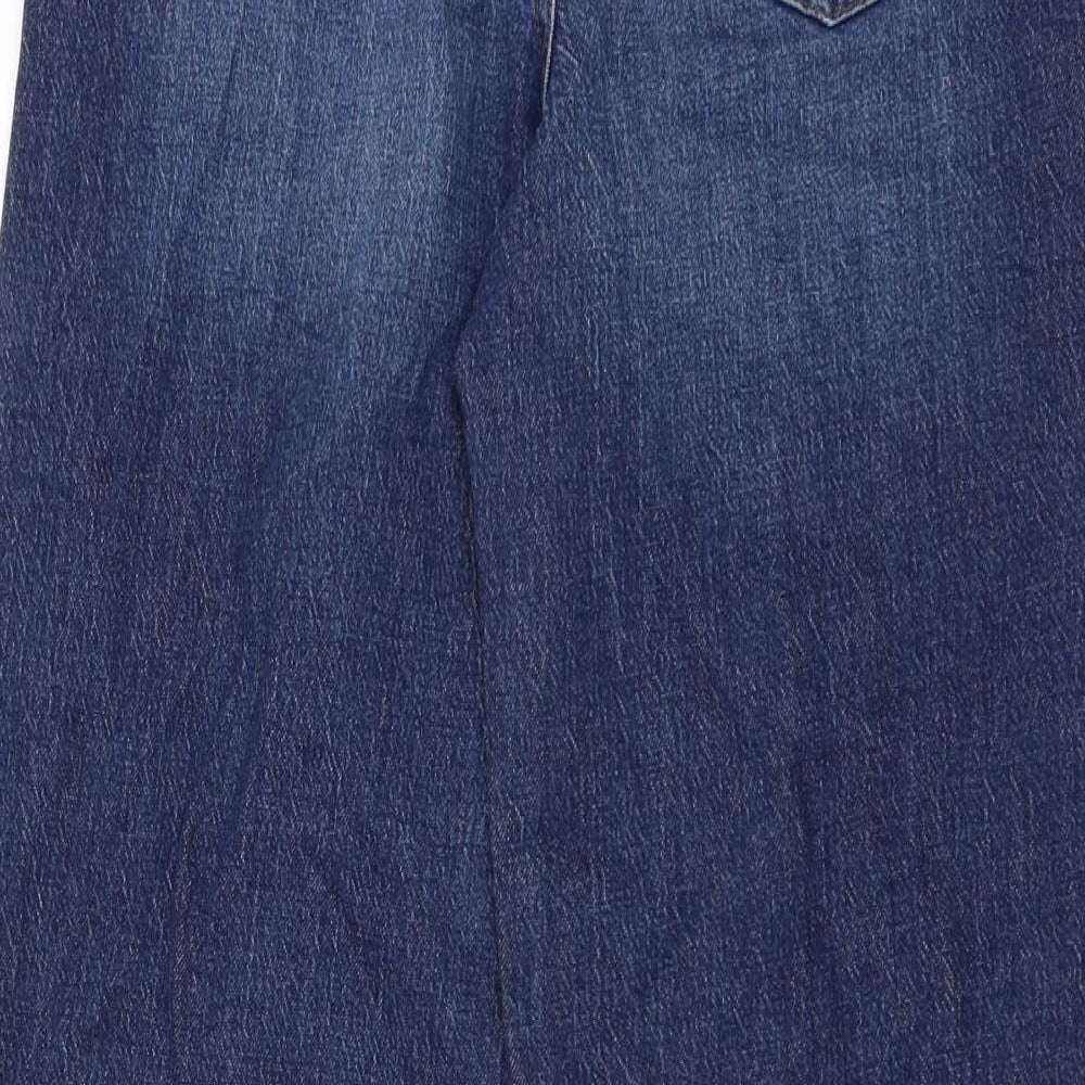 Preworn Womens Blue Cotton Straight Jeans Size 26 in L25 in Regular Button