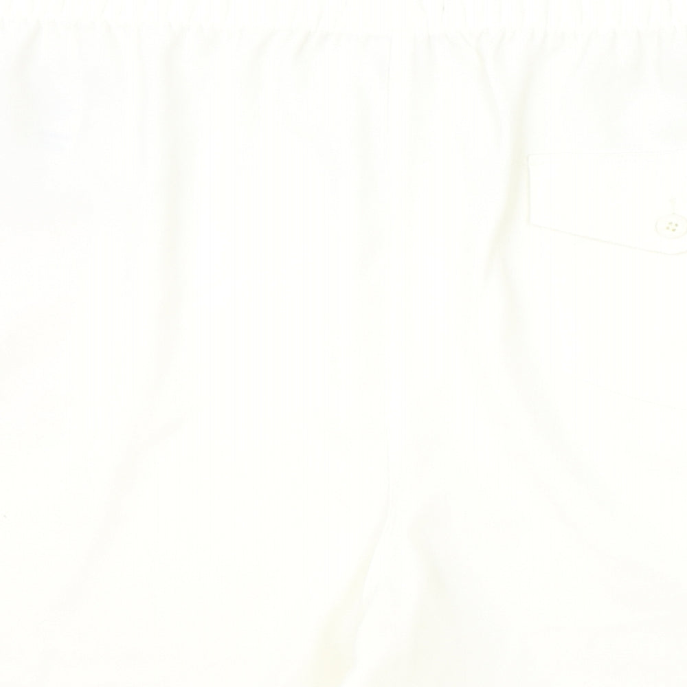 Marks & Spencer Womens Ivory Polyester Hot Pants Shorts Size 24 Regular Pull On
