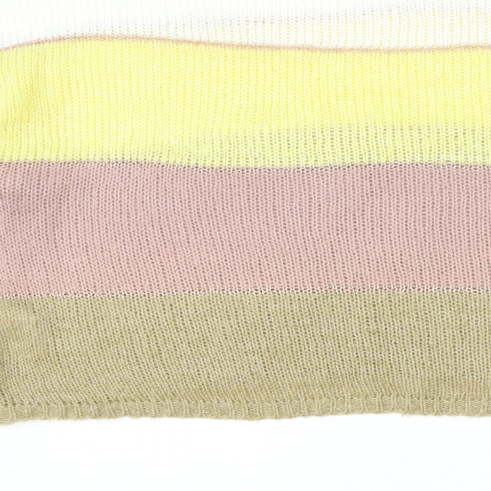 Villa Womens Multicoloured Round Neck Striped Acrylic Pullover Jumper Size S