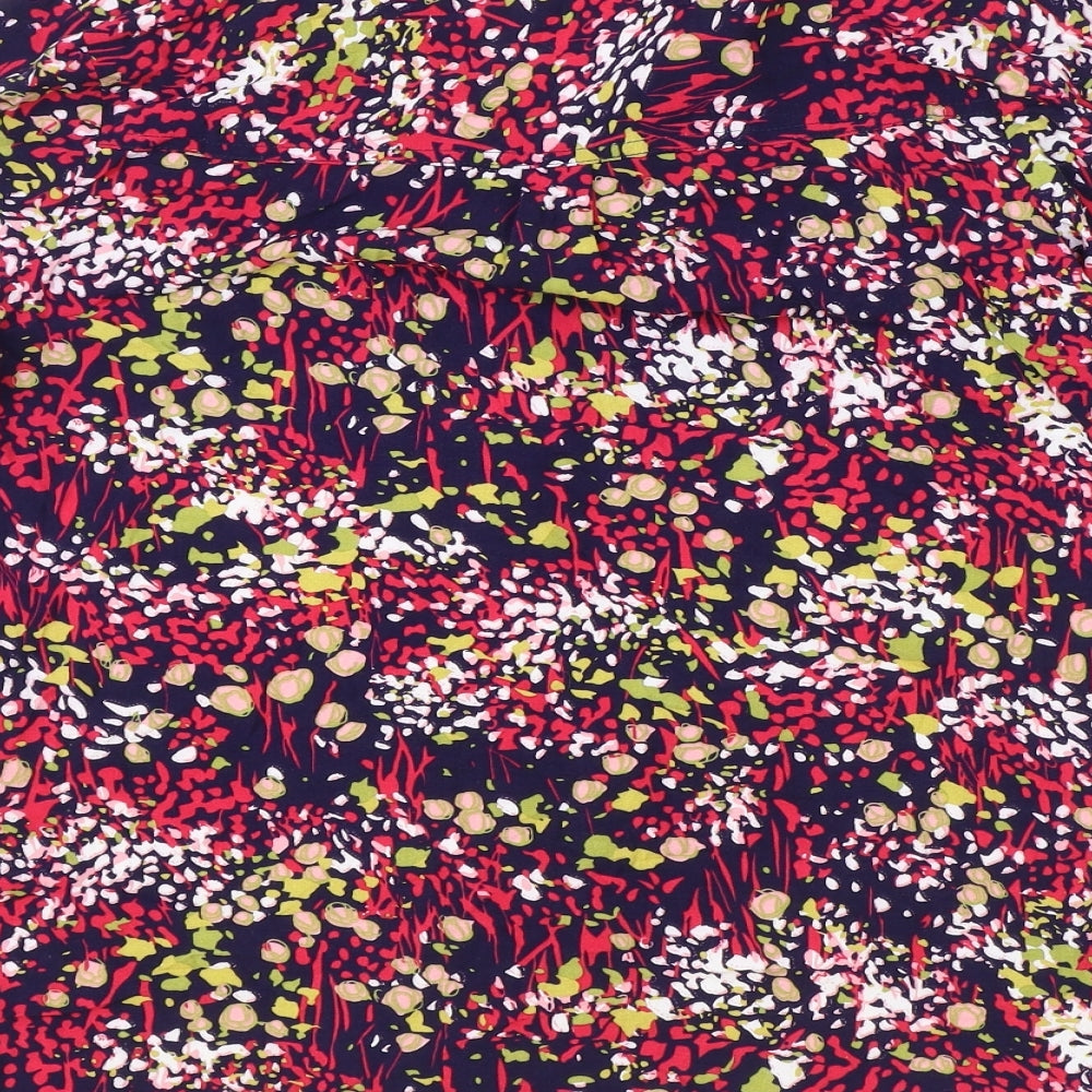 ISLE Womens Multicoloured Geometric Viscose Basic Button-Up Size 10 Collared