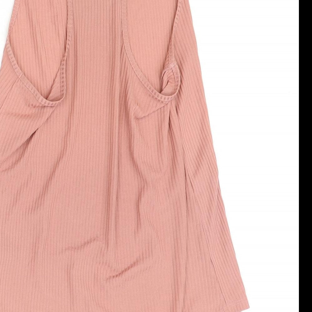 H&M Womens Pink Polyester Basic Tank Size XS Round Neck