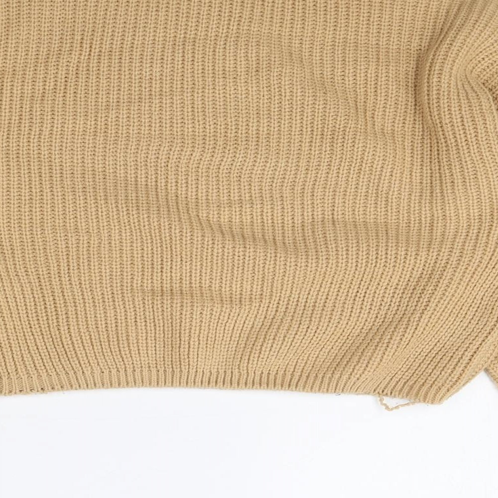 Divided Womens Beige Round Neck Acrylic Pullover Jumper Size M Pullover