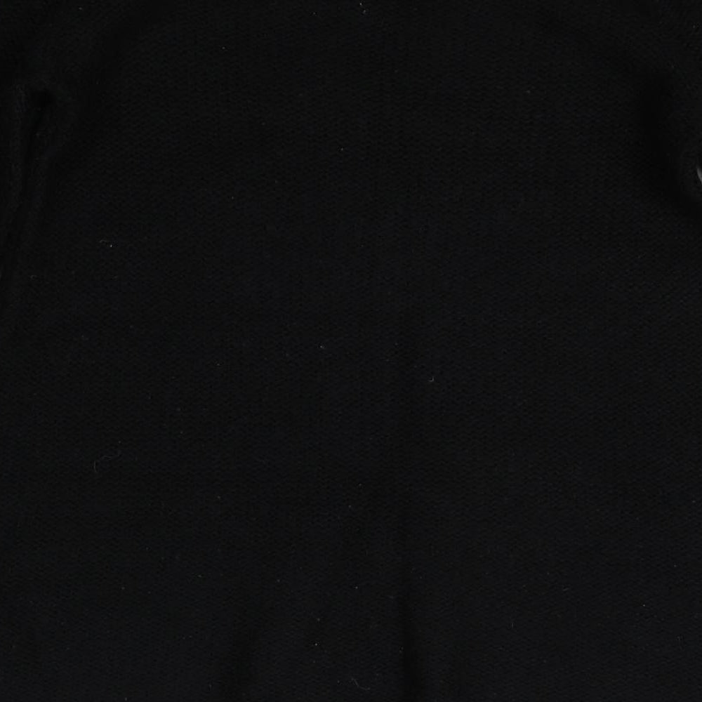 New Look Womens Black Round Neck Acrylic Pullover Jumper Size 12