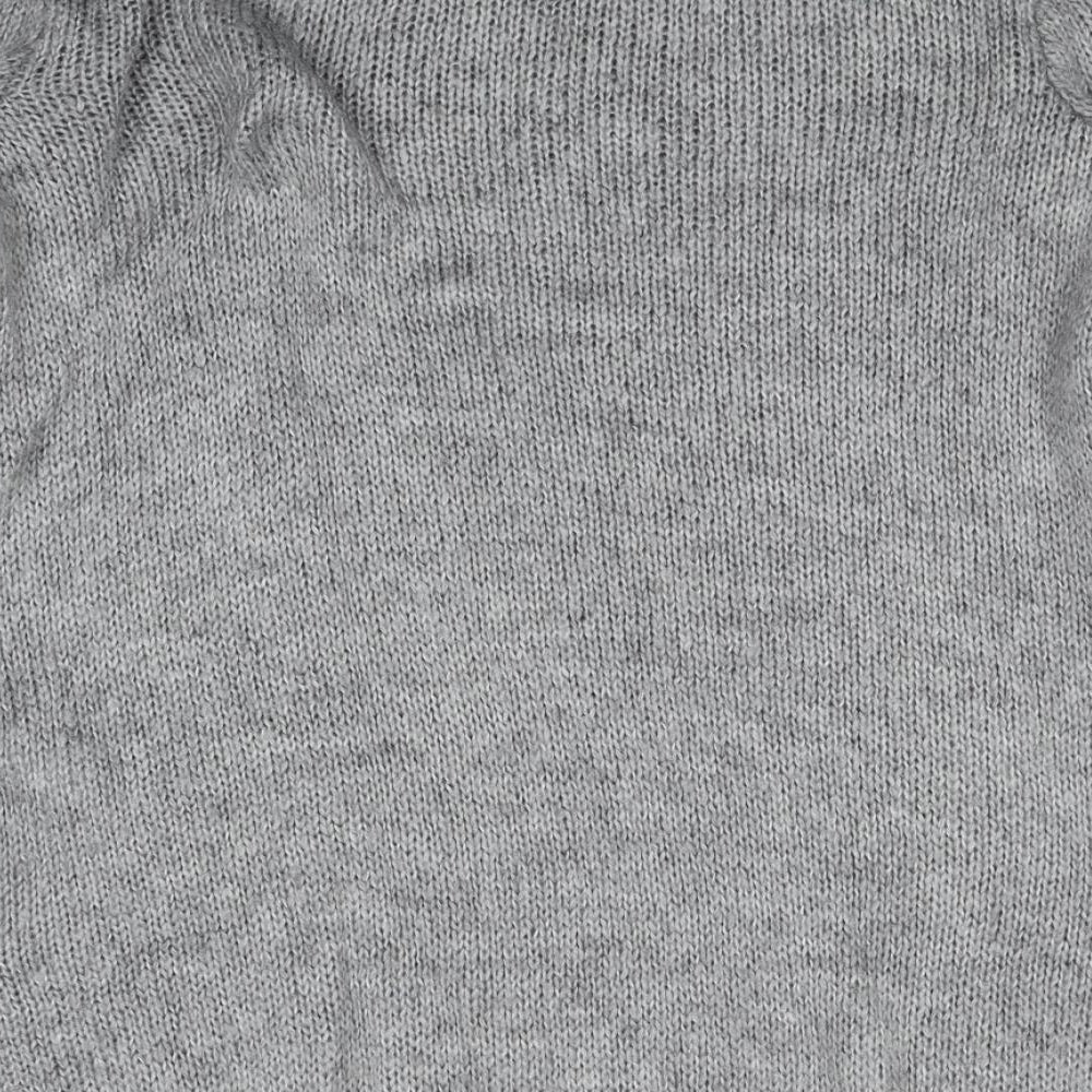 H&M Womens Grey Scoop Neck Acrylic Pullover Jumper Size XS