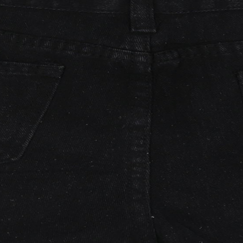 Preworn Womens Black Cotton Hot Pants Shorts Size L Regular Zip