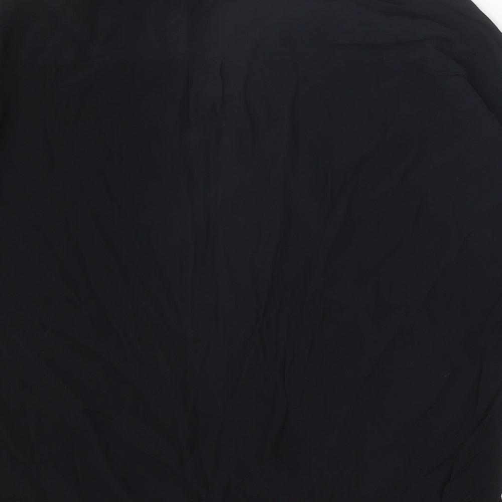 ASOS Womens Black Viscose Basic Button-Up Size 8 Collared