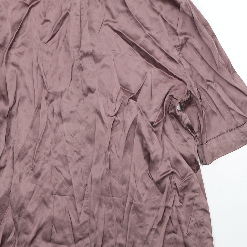 YAYA Womens Brown Viscose Basic Blouse Size 6 Mock Neck