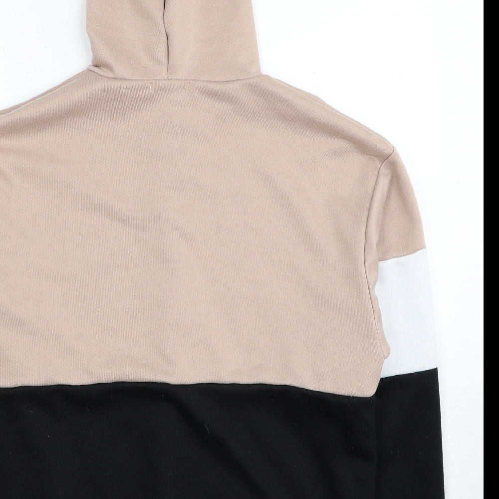 Stylewise Womens Black Colourblock Polyester Pullover Hoodie Size M Pullover