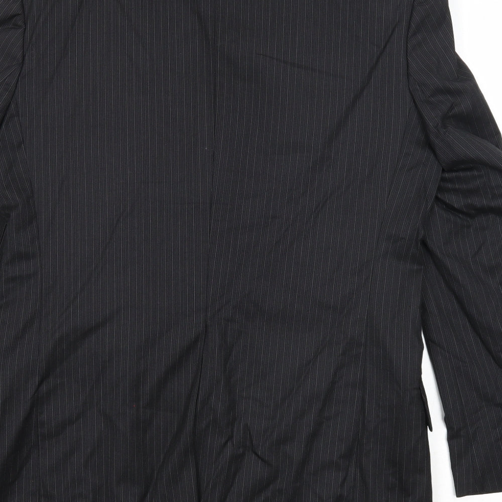 NEXT Mens Black Striped Polyester Jacket Suit Jacket Size 38 Regular