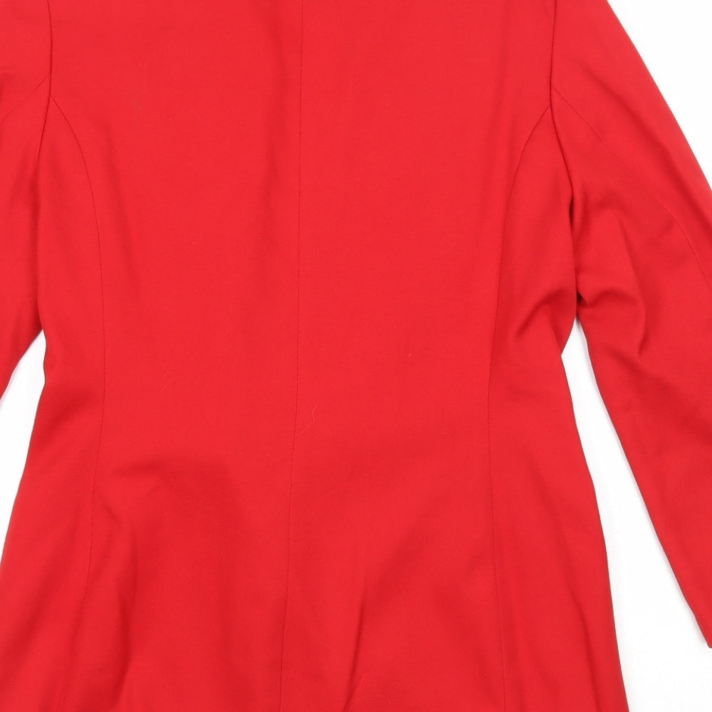 Charlotte Halton Womens Red Jacket Blazer Size 10 Button