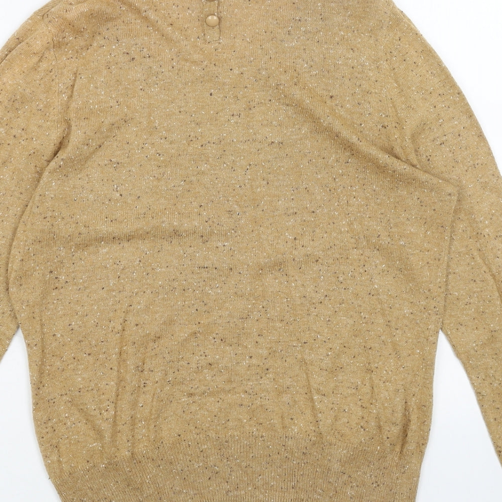 NEXT Womens Beige Scoop Neck Acrylic Pullover Jumper Size 12