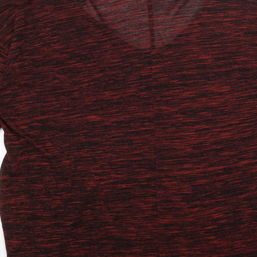 H&M Womens Red V-Neck Acrylic Pullover Jumper Size M