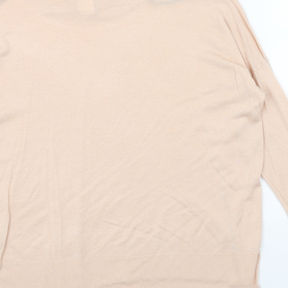 H&M Womens Pink Round Neck Acrylic Pullover Jumper Size S