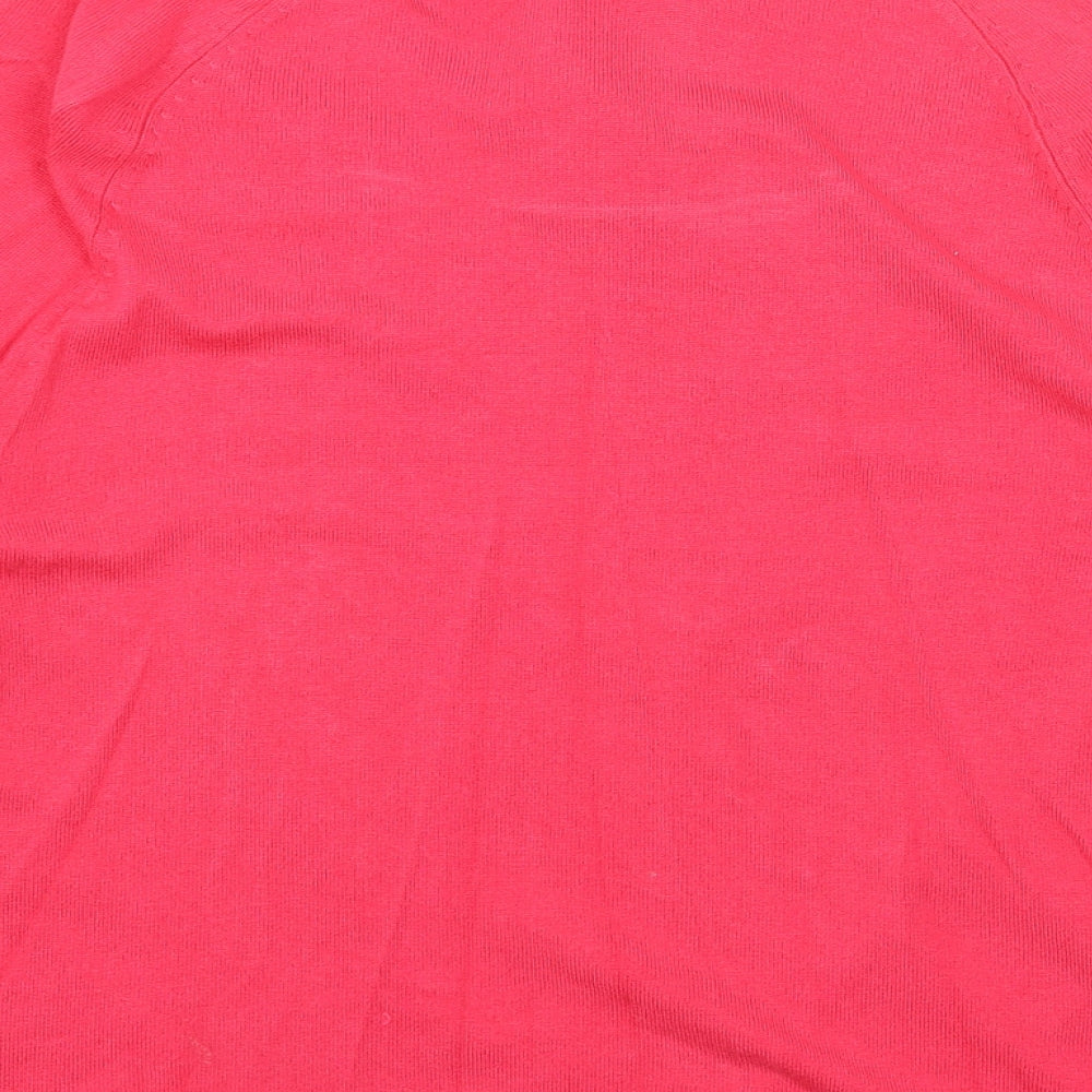 Papaya Womens Pink V-Neck Acrylic Pullover Jumper Size 12