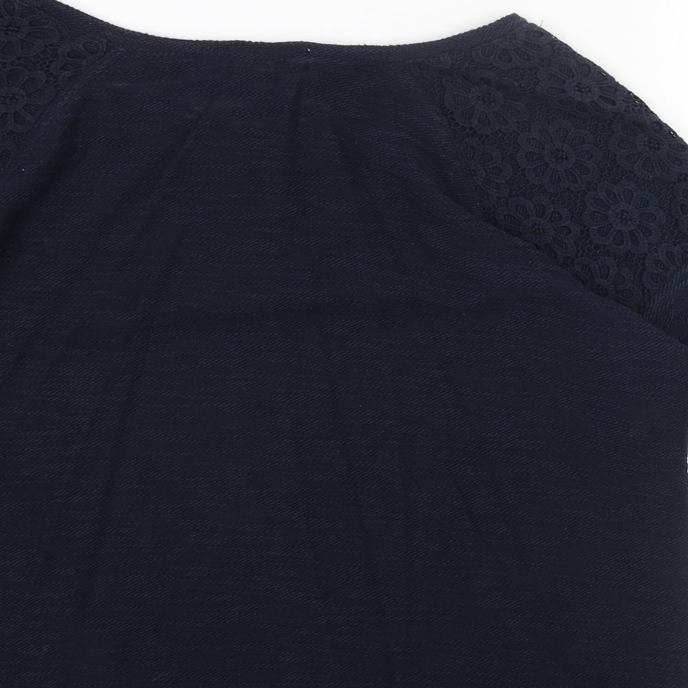 Papaya Womens Blue Round Neck Acrylic Pullover Jumper Size 14