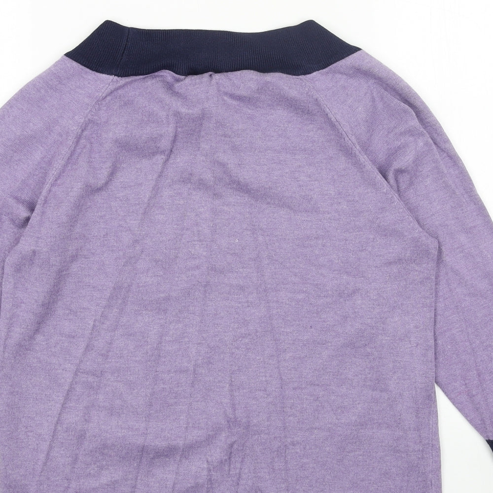 M&Co Womens Purple Boat Neck Acrylic Pullover Jumper Size 12