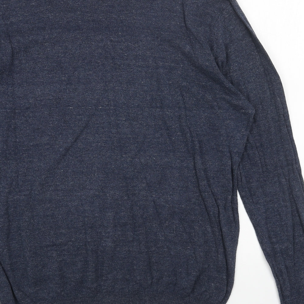 Cedarwood State Womens Blue Round Neck Acrylic Pullover Jumper Size M
