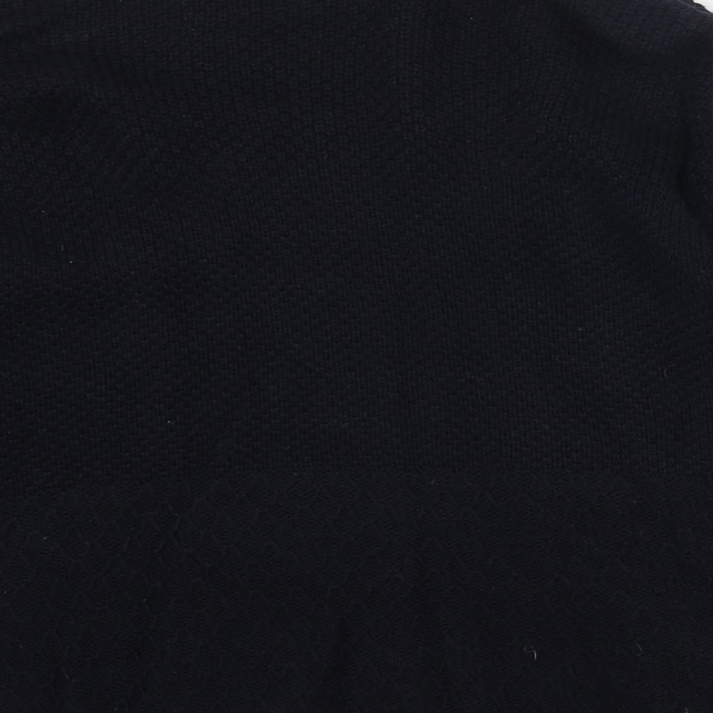 New Look Womens Blue Boat Neck Acrylic Pullover Jumper Size 8