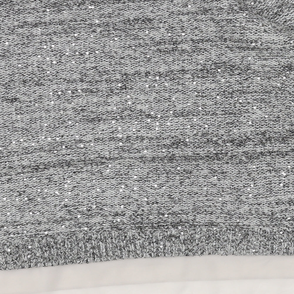 Marks and Spencer Womens Grey Scoop Neck Acrylic Pullover Jumper Size 12 - Chiffon Hem
