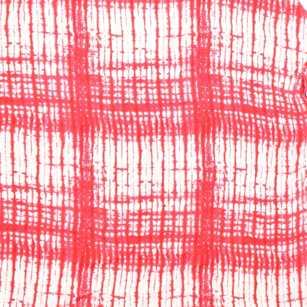YOUH! Womens Red Geometric Viscose Basic Blouse Size 12 V-Neck