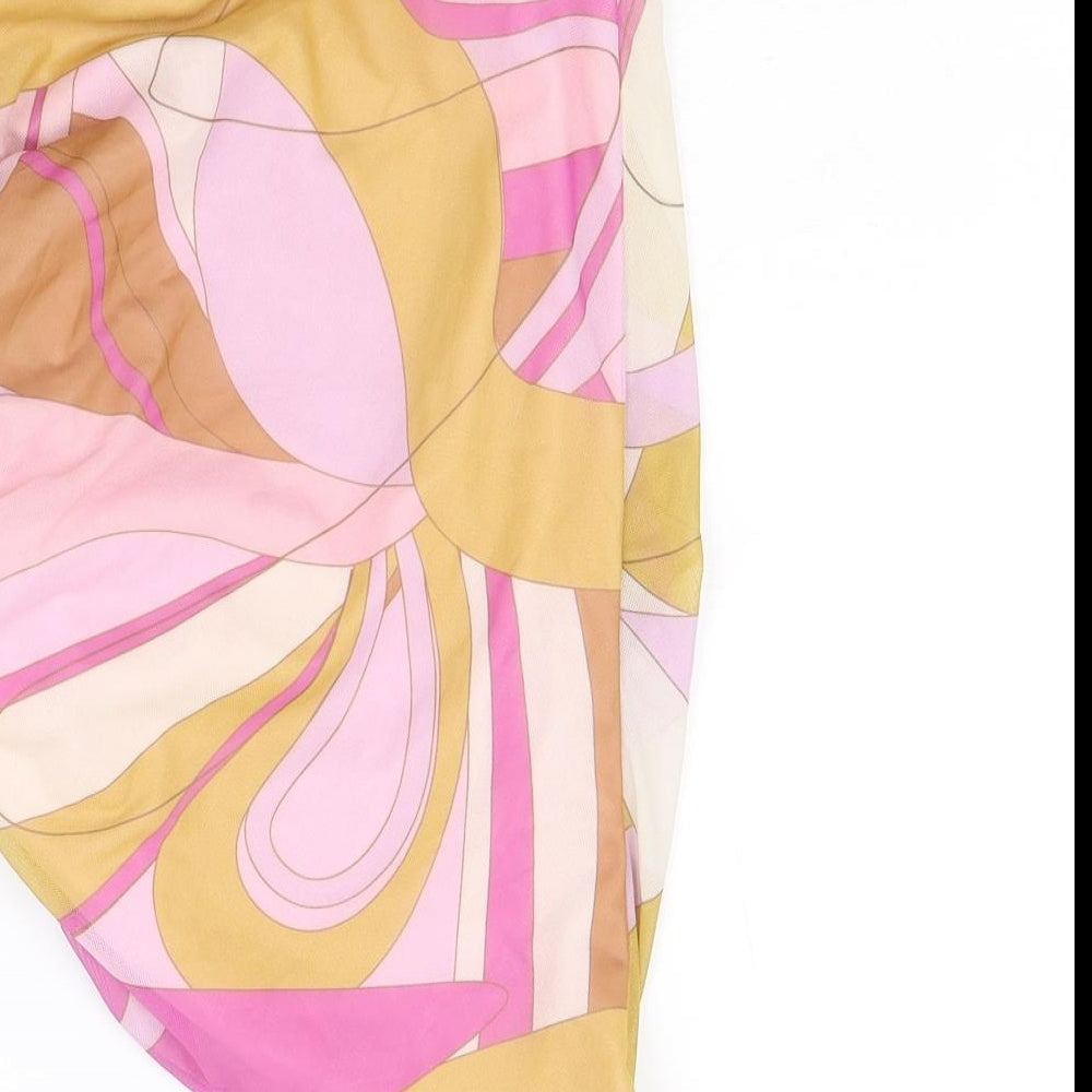 Preworn Womens Multicoloured Geometric Polyester Bandage Skirt Size 10