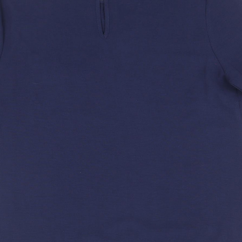 Papaya Womens Blue Polyester Basic T-Shirt Size 10 Round Neck