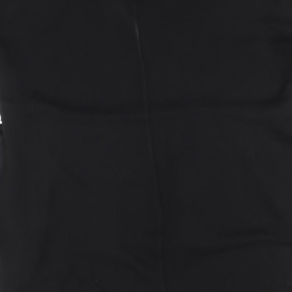 H&M Womens Black Polyester Tunic Blouse Size 14 V-Neck - Hi Lo Hem