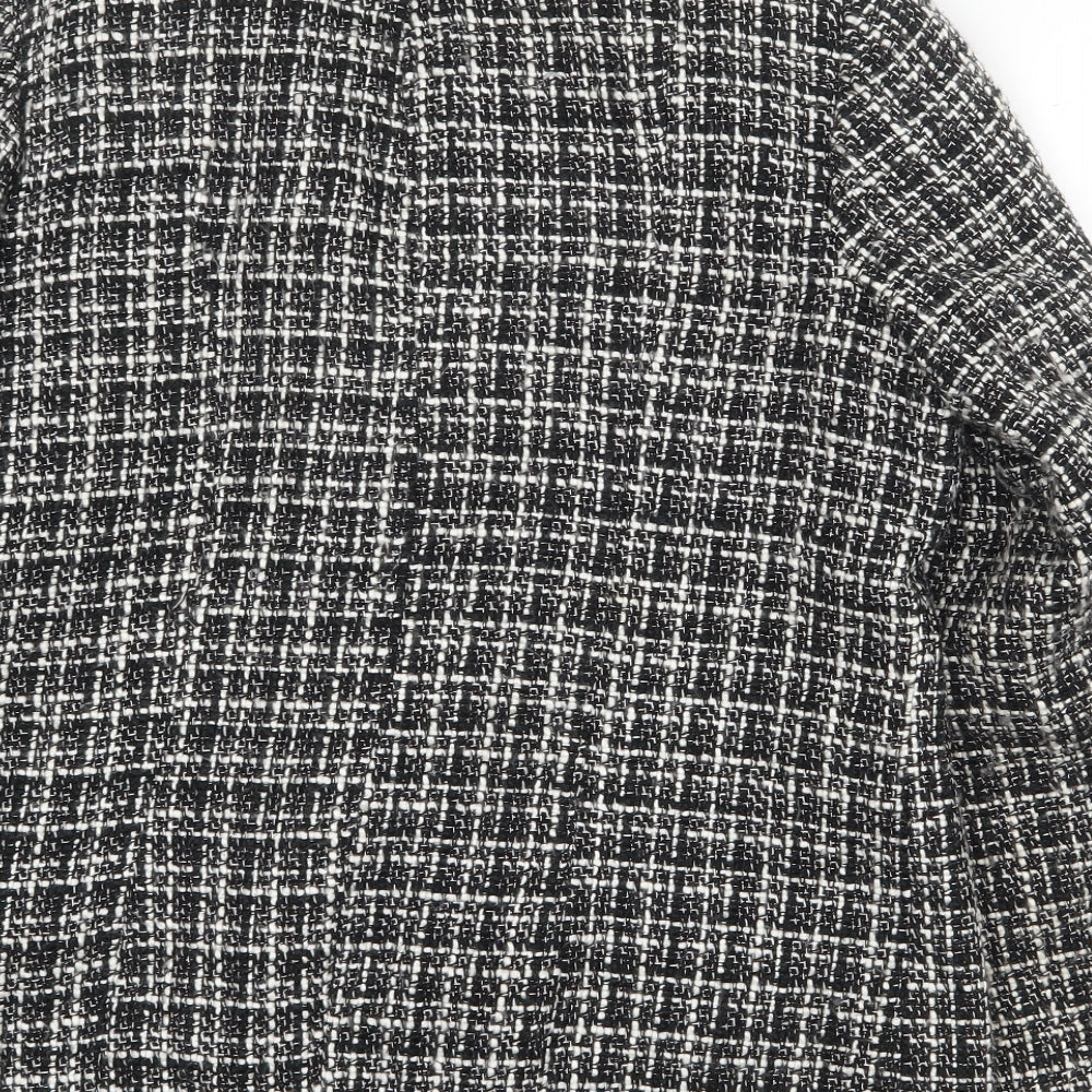 Wardrobe Womens Black Plaid Jacket Blazer Size 14 Button