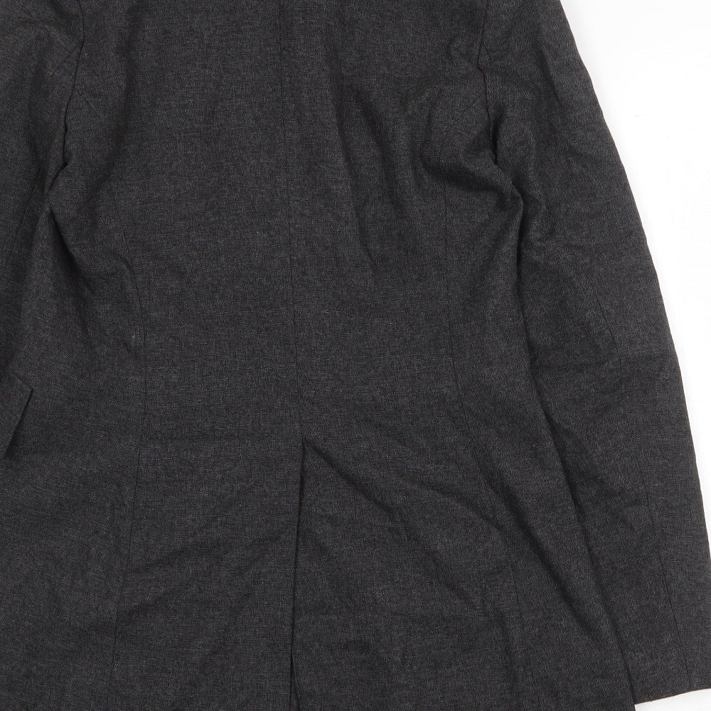 Matin blanc Womens Grey Pea Coat Coat Size 12 Button