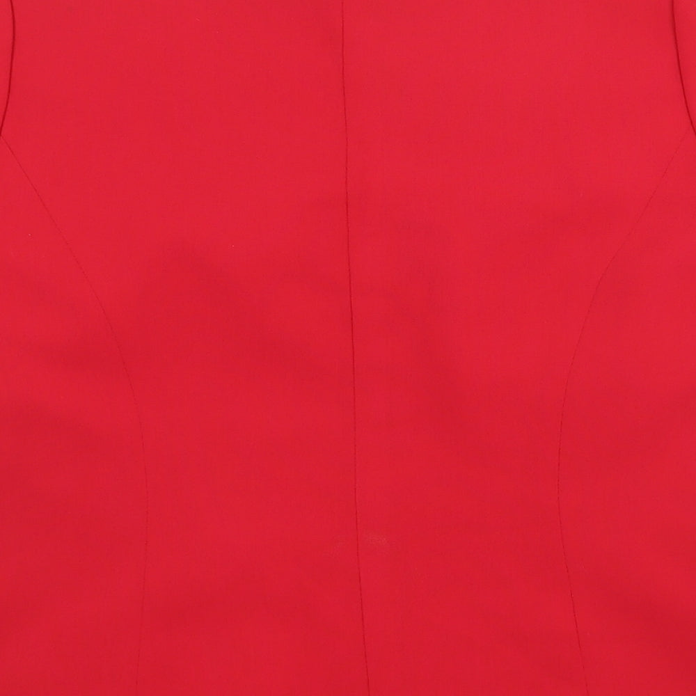 Preworn Womens Red Polyester Basic T-Shirt Size 12 Sweetheart
