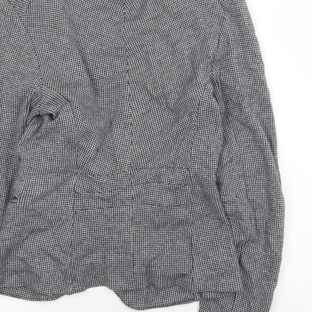 Topshop Womens Grey Geometric Jacket Blazer Size 8 Button