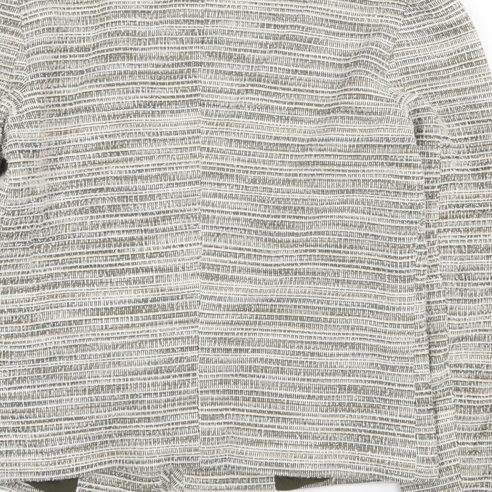 Mango Womens Grey Striped Jacket Blazer Size M