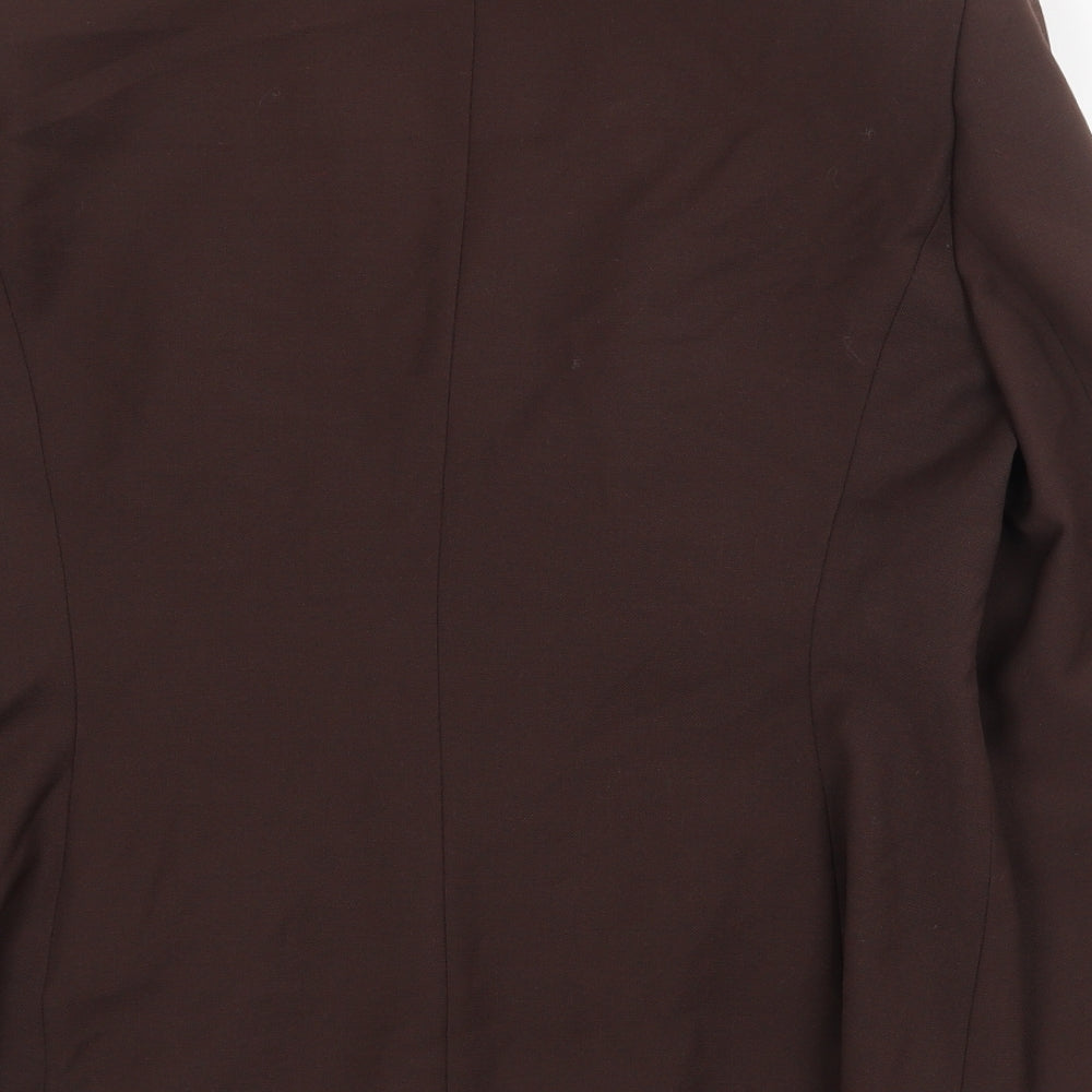 LUCIA Womens Brown Jacket Blazer Size 14 Button
