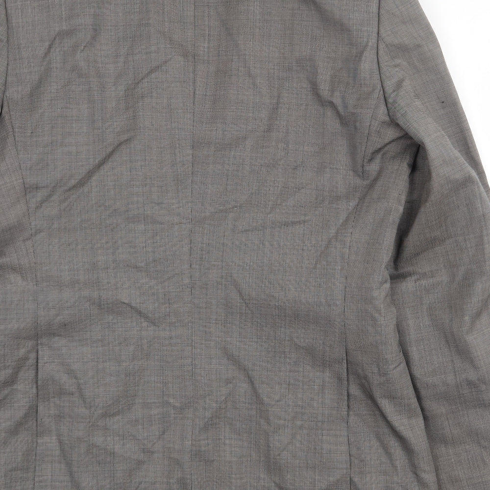 One Six Five Mens Grey Polyester Jacket Suit Jacket Size 38 Regular