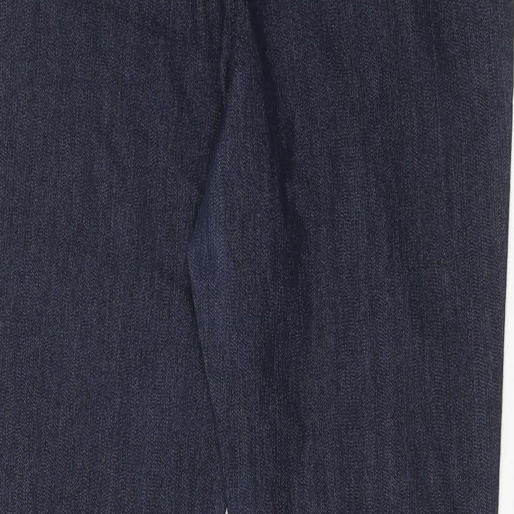 Marks and Spencer Womens Blue Cotton Skinny Jeans Size 12 Regular Zip