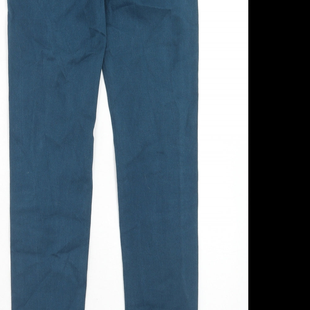 Marks & Spencer Womens Blue Cotton Skinny Jeans Size 8 Regular Zip