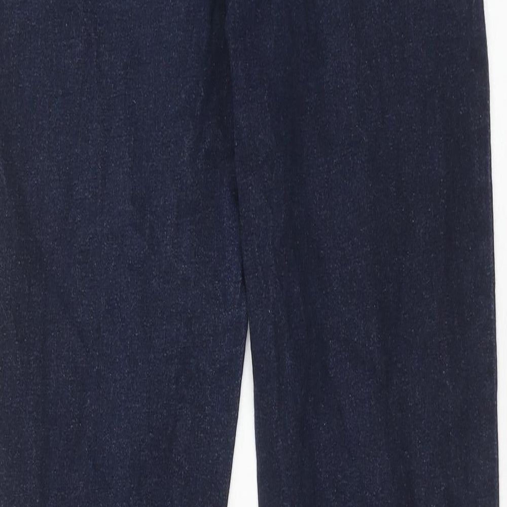 Marks & Spencer Womens Blue Cotton Skinny Jeans Size 8 Regular Zip