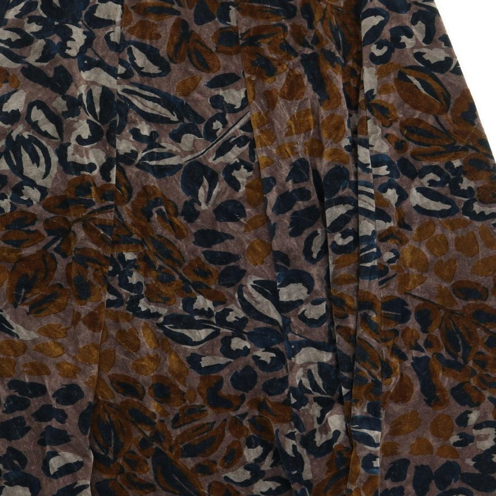 Preworn Womens Multicoloured Animal Print Cotton Swing Skirt Size 30 in - Leopard Pattern