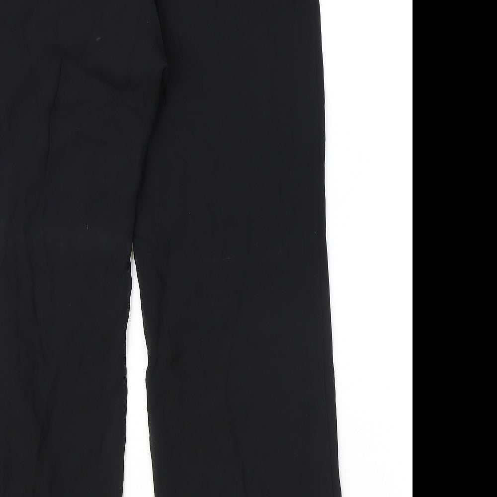 NEXT Womens Black Polyester Trousers Size 10 Regular Zip