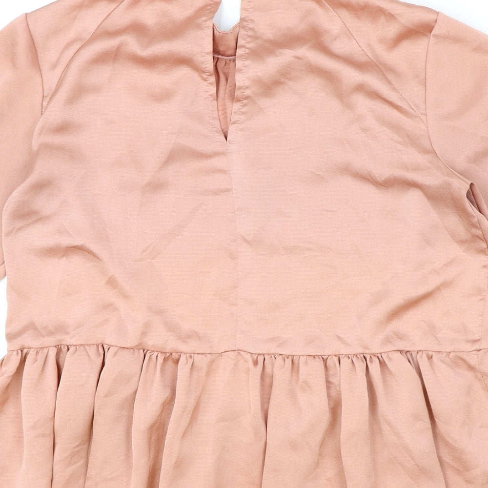 ASOS Womens Pink Polyester Basic Blouse Size 10 Round Neck - Smock