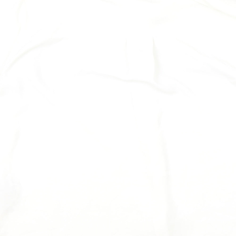 New Look Womens Ivory Polyester Basic Button-Up Size 14 Collared