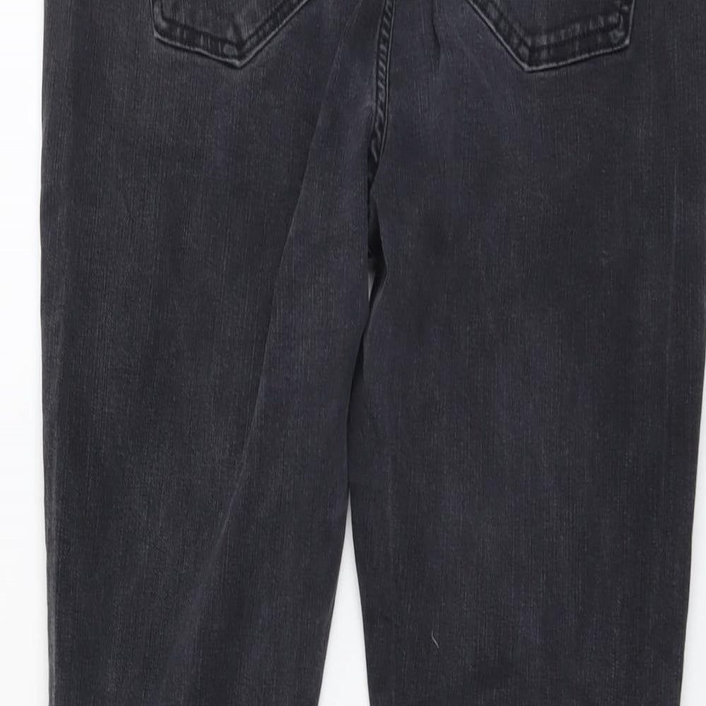 Marks and Spencer Womens Grey Cotton Skinny Jeans Size 18 L28 in Regular Button