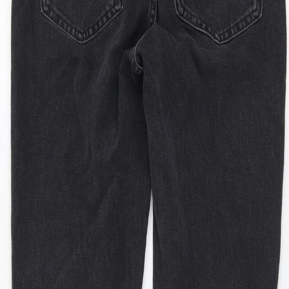 Marks & Spencer Womens Green Cotton Straight Jeans Size 8 L26 in Slim Button