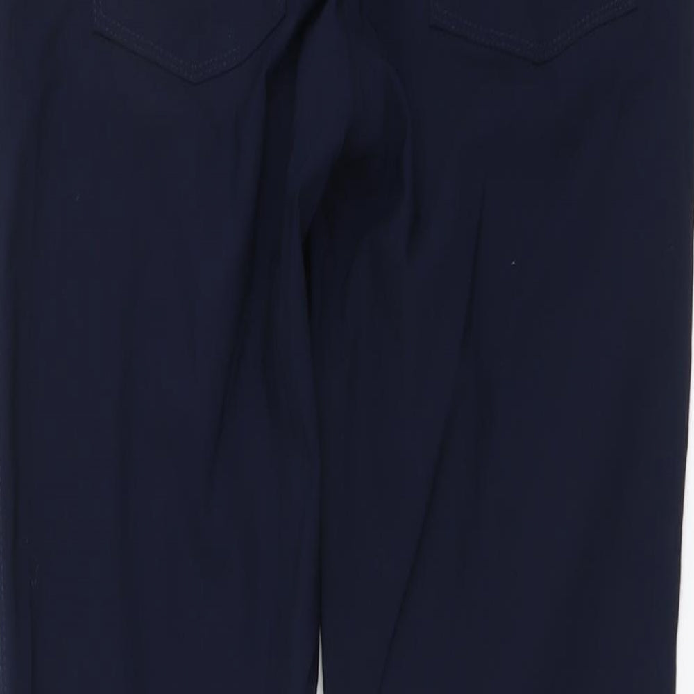 Bianca Womens Blue Viscose Trousers Size 12 L32 in Regular Button