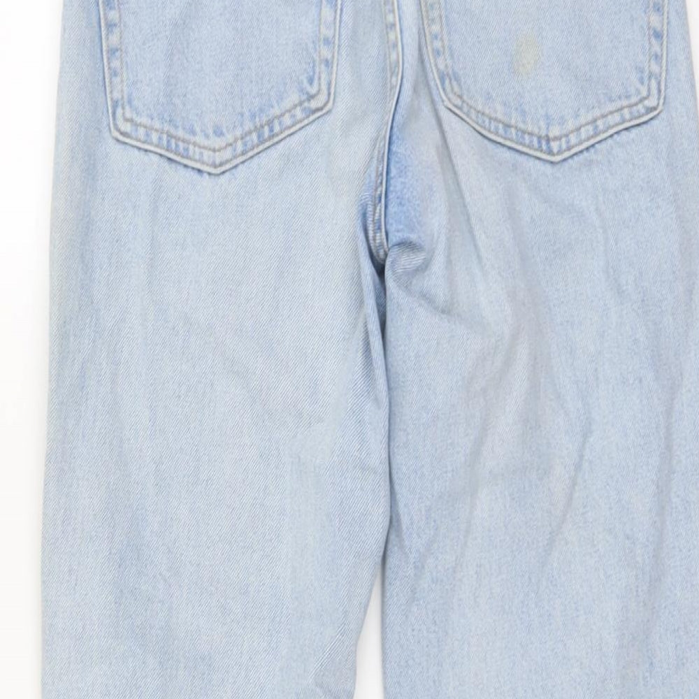 H&M Womens Blue Cotton Straight Jeans Size 26 in L25 in Regular Button