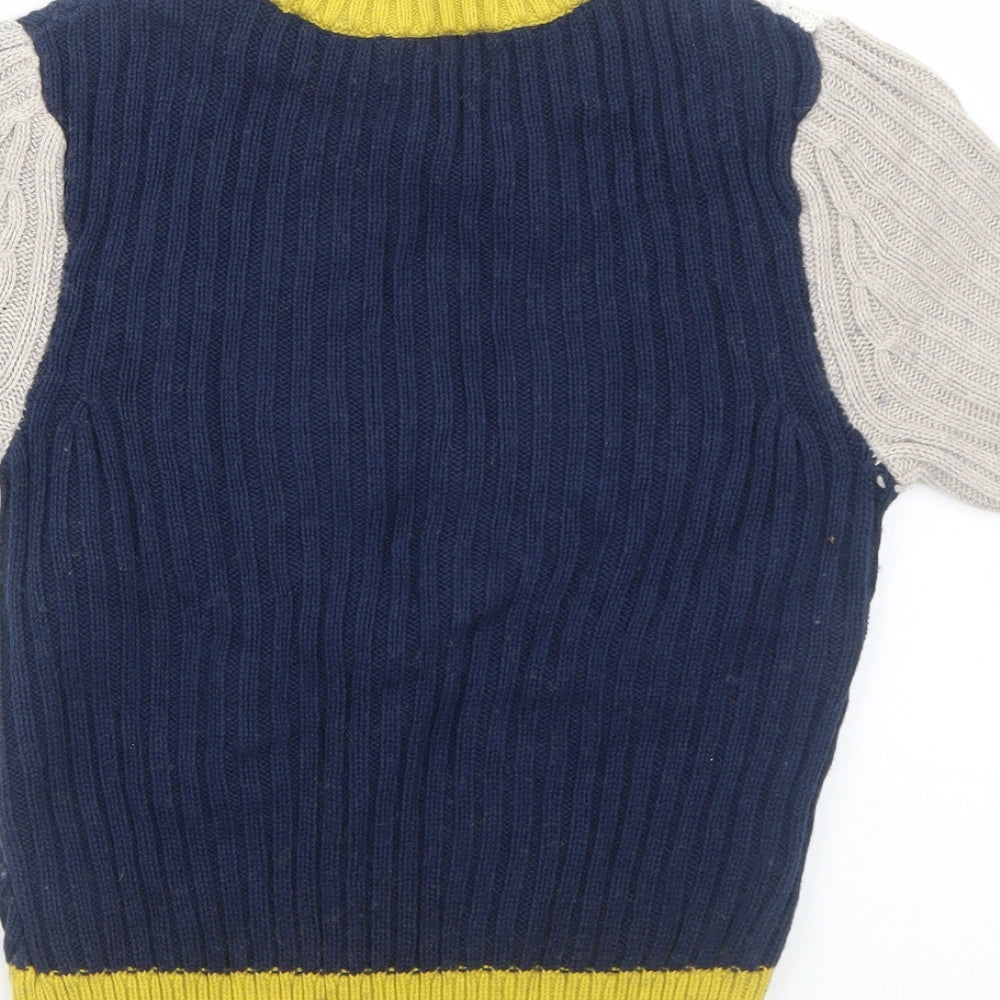Marks & Spencer Womens Black Round Neck Cotton Pullover Jumper Size 8