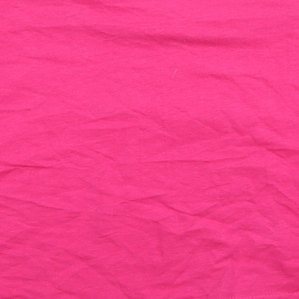 Missguided Womens Pink Cotton Cropped T-Shirt Size 8 Round Neck