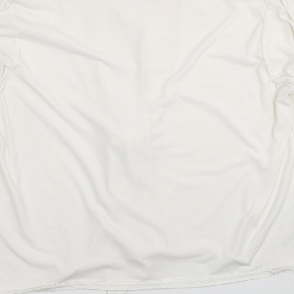 Mango Womens White Polyester Basic Blouse Size M V-Neck