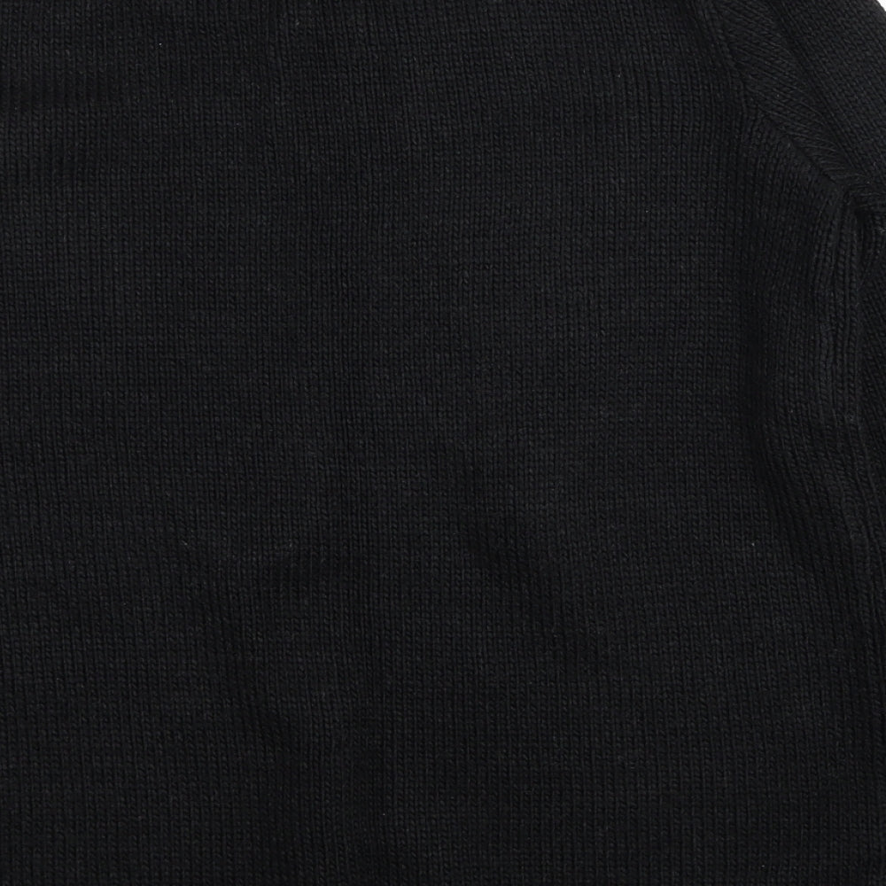 Joseph A Womens Black Round Neck Acrylic Pullover Jumper Size M