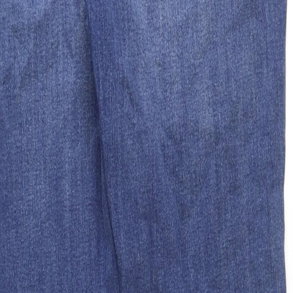 Marks & Spencer Womens Blue Cotton Skinny Jeans Size 31 in Regular Zip